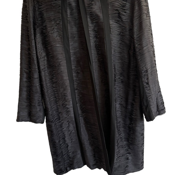 Eileen Fisher Ripple Bindu Silk Round Neck Long Jacket, Size L - Picture 2 of 10